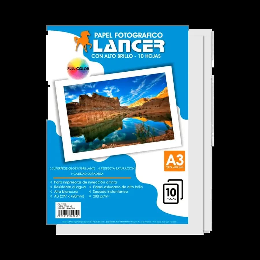 PAPEL FOTO INEN LANCER 230GR X 10UN