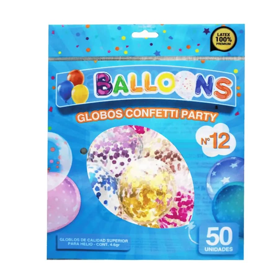 GLOBO FUNDA X 100 UN PARTY SURTIDO