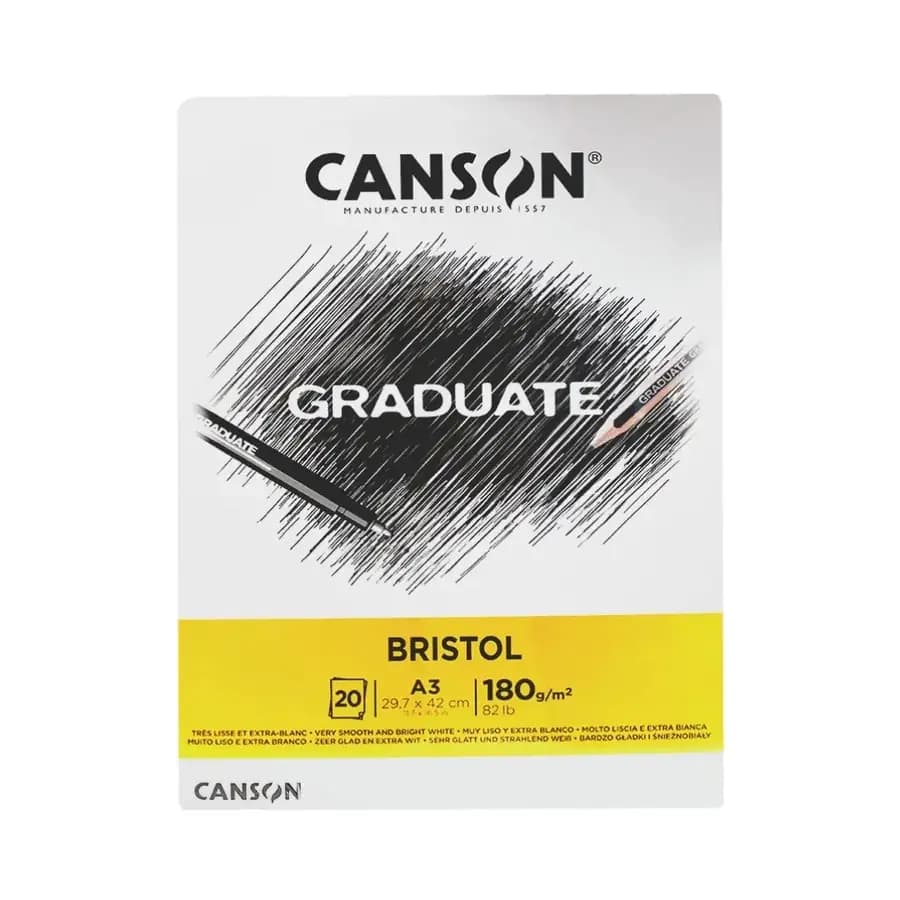 BLOCK DE DIBUJO CANSON A3 180GR X 20H