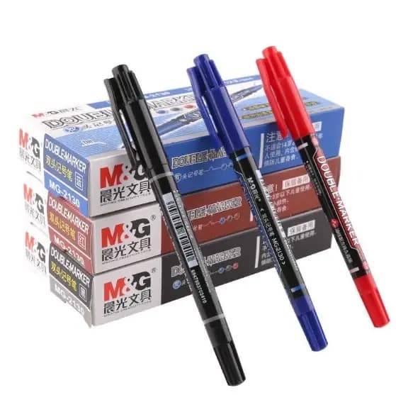 MARCADOR MG DOBLE PUNTA AZUL