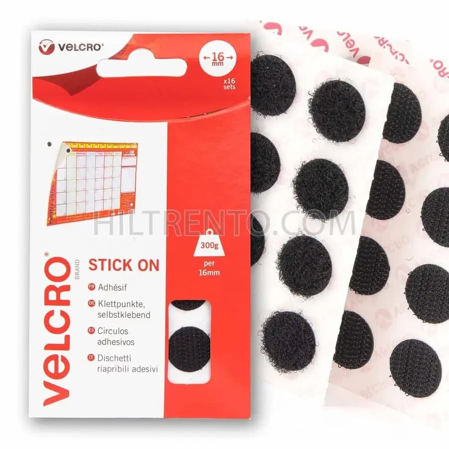 VELCRO CIRCULOS NEGRO 1.5CM X 10PARES 110923