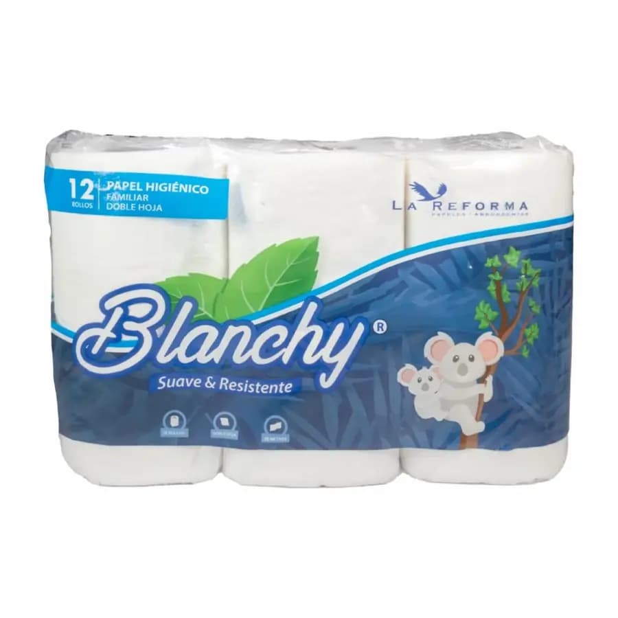 PAQUETE PAPEL HIG. BLANCHY X 12UN 2H 25MT