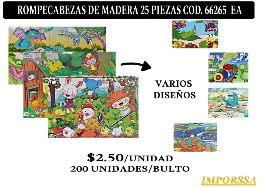 ROMPECABEZAS MADERA 25 PZ SURTIDO