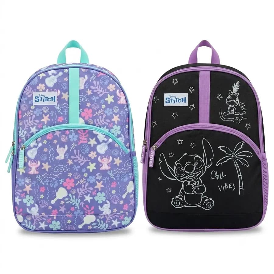 MOCHILA LANCER STITCH LILA/NEGRO DIS501